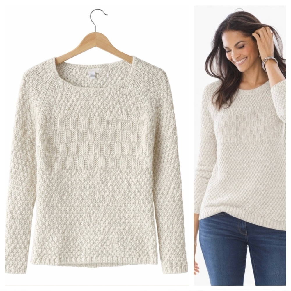 Chico’s Ivory Loose Knit Cozy Sweater